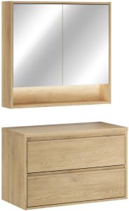 Deftrans Zestaw meblowy 80cm z blatem i szafką z lustrem 2
