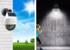 Kamera IP Tech-Led Solarna lampka i atrapa kamery monitoringu zewnętrzna z pilotem IR 8