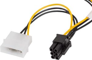 Lanberg Molex x2 - PCIe 6-pin, 0.15m, Żółty (CA-HD6P-10CU-0015) 3