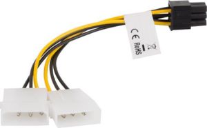 Lanberg Molex x2 - PCIe 6-pin, 0.15m, Żółty (CA-HD6P-10CU-0015) 4