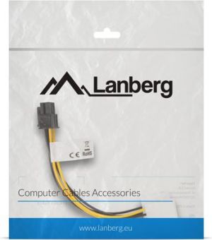 Lanberg Molex x2 - PCIe 6-pin, 0.15m, Żółty (CA-HD6P-10CU-0015) 5