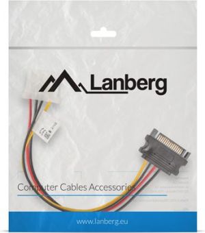 Lanberg Molex - SATA, 0.15m, Wielokolorowy (CA-SAHD-10CU-0015) 5