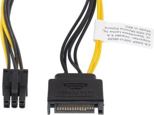 Lanberg SATA 15-pin - PCIe 6-pin, 0.2m, Żółty (CA-SA6P-10CU-0020) 1