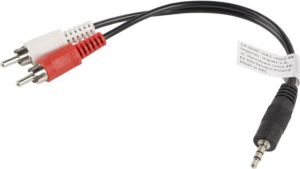 Kabel Lanberg Jack 3.5mm - RCA (Cinch) x2 0.2m czarny (CA-MJRC-10CC-0002-BK) 3