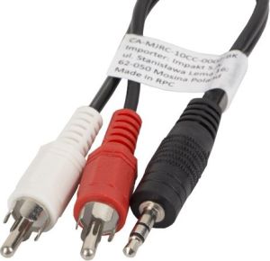 Kabel Lanberg Jack 3.5mm - RCA (Cinch) x2 0.2m czarny (CA-MJRC-10CC-0002-BK) 4