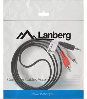 Kabel Lanberg Jack 3.5mm - RCA (Cinch) x2 1.5m czarny (CA-MJRC-10CC-0015-BK) 2