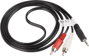 Kabel Lanberg Jack 3.5mm - RCA (Cinch) x2 1.5m czarny (CA-MJRC-10CC-0015-BK) 3