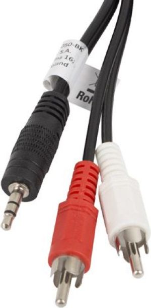 Kabel Lanberg Jack 3.5mm - RCA (Cinch) x2 10m czarny (CA-MJRC-10CC-0100-BK) 4