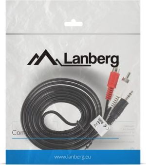 Kabel Lanberg Jack 3.5mm - RCA (Cinch) x2 2m czarny (CA-MJRC-10CC-0025-BK) 2