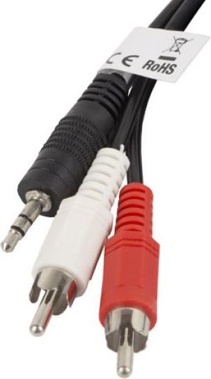 Kabel Lanberg Jack 3.5mm - RCA (Cinch) x2 2m czarny (CA-MJRC-10CC-0025-BK) 4
