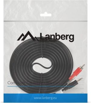 Kabel Lanberg Jack 3.5mm - RCA (Cinch) x2 5m czarny (CA-MJRC-10CC-0050-BK) 2