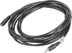 Kabel Lanberg Jack 3.5mm - Jack 3.5mm 5m czarny (CA-MJFJ-10CC-0050-BK) 3
