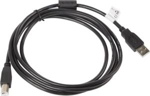 Kabel USB Lanberg USB-A - USB-B 1.8 m Czarny (CA-USBA-11CC-0018-BK) 1