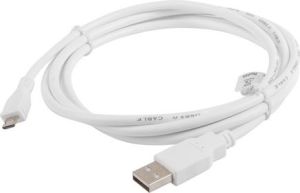 Kabel USB Lanberg USB-A - microUSB 1.8 m Biały (CA-USBM-10CC-0018-W) 1