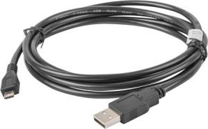 Kabel USB Lanberg USB-A - microUSB 1.8 m Czarny (CA-USBM-10CC-0018-BK) 1