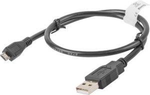 Kabel USB Lanberg USB-A - microUSB 0.5 m Czarny (CA-USBM-10CC-0005-BK) 1