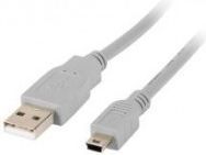 Kabel USB Lanberg USB-A - miniUSB 1.8 m Szary (CA-USBK-10CC-0018-S) 1