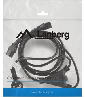 Kabel zasilający Lanberg CEE 7/7 - 2x IEC 320 C13, 2m czarny (CA-C13C-13CC-0018-BK) 4