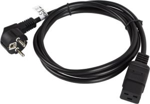 Kabel zasilający Lanberg CEE 7/7 - IEC 320 C19, 1.8m, czarny (CA-C19C-10CC-0018-BK) 1