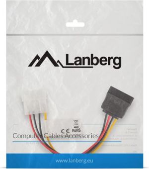 Lanberg Molex - SATA, 0.15m, Wielokolorowy (CA-HDSA-10CU-0015) 5