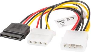 Lanberg SATA 15-pin - Molex x2, 0.15m, Wielokolorowy (CA-HDSA-12CU-0015) 4