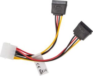 Lanberg Molex - SATA x2, 0.15m, Wielokolorowy (CA-HDSA-11CU-0015) 2