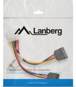 Lanberg Molex - SATA x2, 0.15m, Wielokolorowy (CA-HDSA-11CU-0015) 5