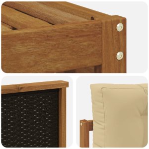 Ambiance vidaXL Zestaw sof na zewnątrz z poduszką 9 pcs 5