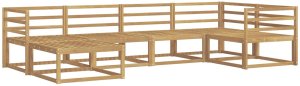 Ambiance vidaXL Zestaw sof na zewnątrz 6 pcs Biały 325 x 166,5 x 73 cm 2