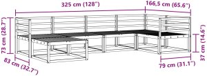 Ambiance vidaXL Zestaw sof na zewnątrz 6 pcs Biały 325 x 166,5 x 73 cm 8