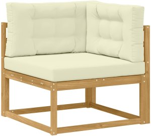 Ambiance vidaXL Zestaw sof na zewnątrz z poduszką 7 pcs Biały i kremowy 4