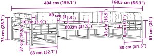 Ambiance vidaXL Zestaw sof na zewnątrz z poduszką 7 pcs Biały i kremowy 6