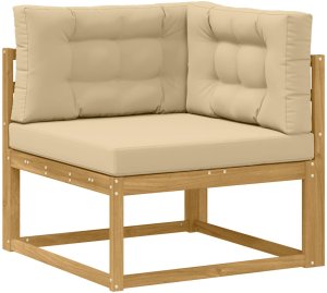 Ambiance vidaXL Zestaw sof na zewnątrz z poduszką 7 pcs Biały i Beżowy 4