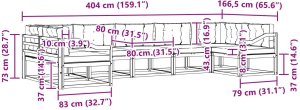 Ambiance vidaXL Zestaw sof na zewnątrz z poduszką 7 pcs Biały i Beżowy 7