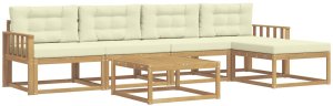 Ambiance vidaXL Zestaw sof na zewnątrz 6 pcs Biały i kremowy 79 x 79 x 37 cm 2