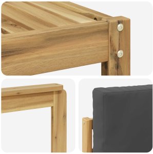 Ambiance vidaXL Zestaw sof na zewnątrz z poduszką 11 pcs Biały i antracyt 6