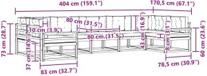 Ambiance vidaXL Zestaw sof na zewnątrz z poduszką 7 pcs Biały i Beżowy 6