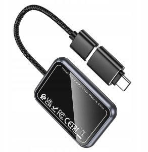 Hoco HU1 Wireless CarPlay Adapter – USB A and C – Black 4