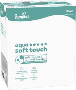 Pampers Chusteczki nawilżane Aqua Soft Touch 18x48 szt. Plastic Free 3