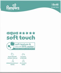 Pampers Chusteczki nawilżane Aqua Soft Touch 18x48 szt. Plastic Free 5
