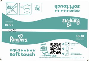 Pampers Chusteczki nawilżane Aqua Soft Touch 18x48 szt. Plastic Free 8