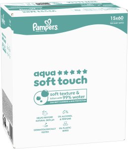 Pampers Chusteczki nawilżane Aqua Soft Touch 15x60 szt. Plastic Free 2