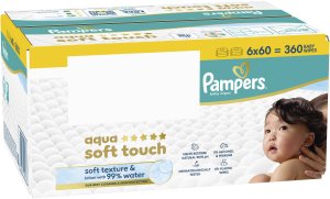 Pampers Chusteczki nawilżane Aqua Soft Touch 6x60 szt. [Plastic Free] 3