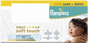 Pampers Chusteczki nawilżane Aqua Soft Touch 6x60 szt. Plastic Free 3