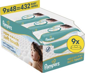Pampers Chusteczki nawilżane Aqua Soft Touch 9x48 szt. Plastic Free 2