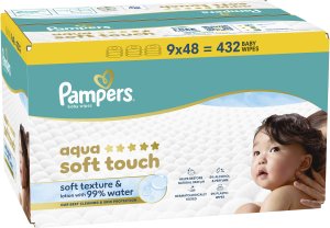 Pampers Chusteczki nawilżane Aqua Soft Touch 9x48 szt. Plastic Free 3