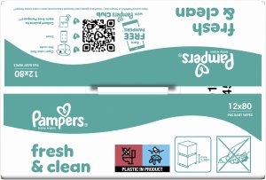 Pampers Chusteczki nawilżane FreshClean 12x80szt. 5