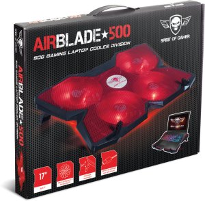 Podstawka chłodząca Spirit of gamer SOG-VE500RGB Laptop Cooling Base – Up to 17 Inch – Black and Red – Adjustable Fans 5