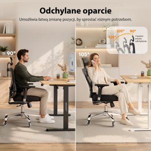 Krzesło biurowe SENSE7 Kano Czarne 5