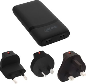 AAD Productions InLine USB Travel Power Adapter Charger – Dual USB-C – PD PPS – 65W – Flat – Black 2